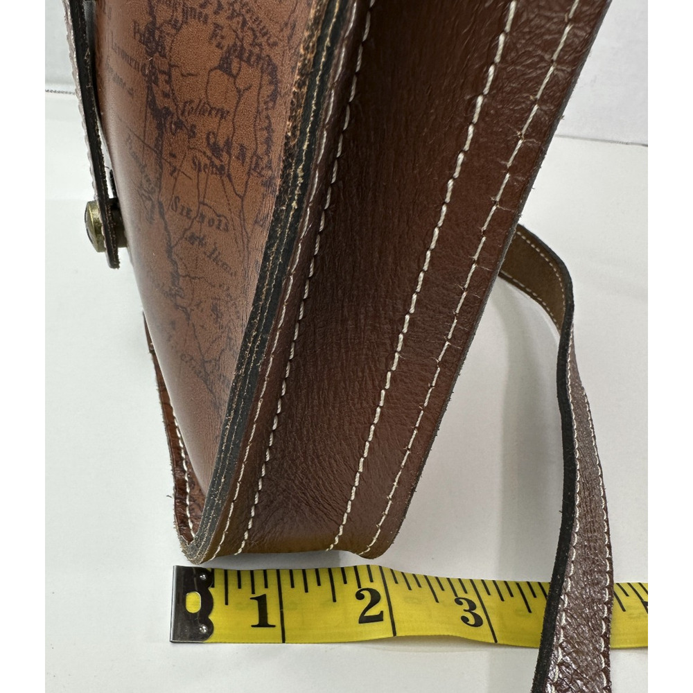 Patricia Nash Venezia Pouch Crossbody Purse Leather Map Print Bag in Brown - Picture 10 of 16